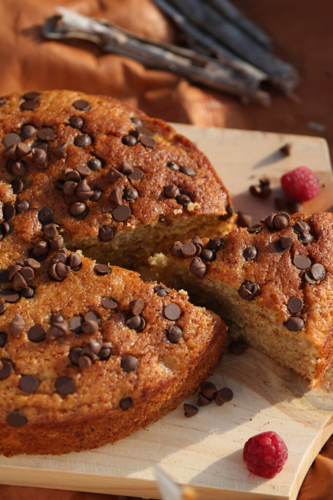 Torta de Banano con chips de chocolate semi-amargo